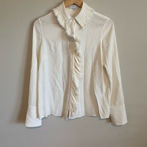 Nellie Partow Ruffled Front Blouse